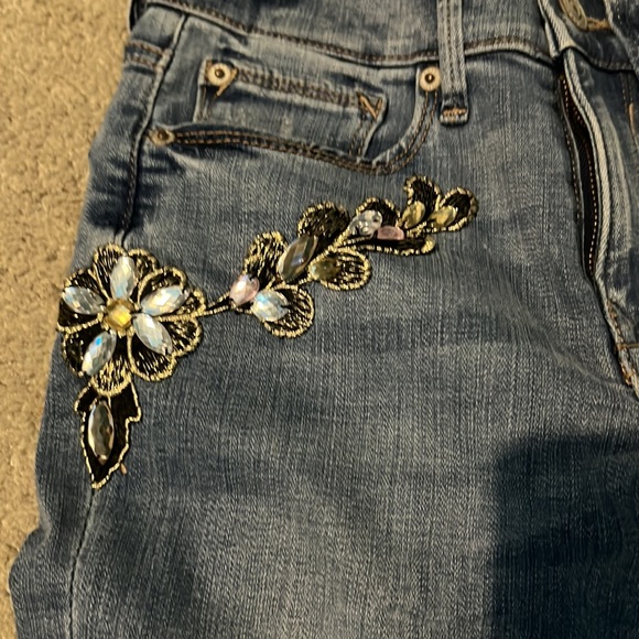 Express 00 ankle mid rise denim leggings - Picture 6 of 7